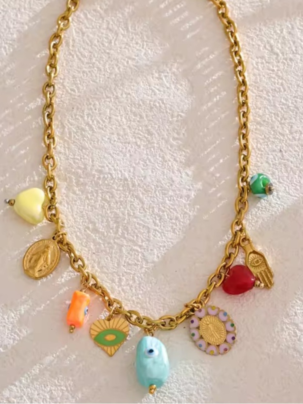 Gold plated evil eye necklace